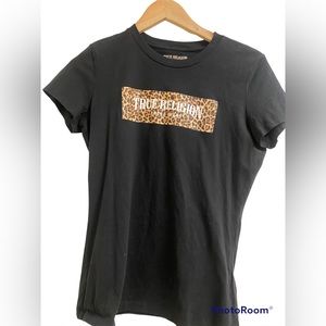 True ReligionWomen’s Black Chetah Print T-Shirt